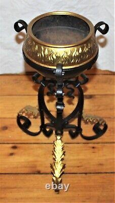 Antique Wrought Iron Banquet Oil Lamp Base Font Holder