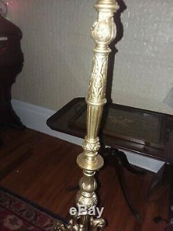 Antique Wrought Iron Piano Floor Oil Lamp