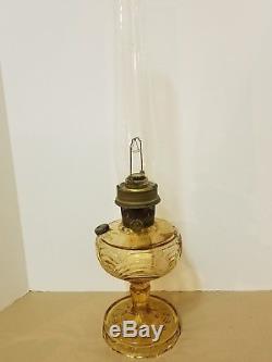 Antique alladin lamp, amber, chimney