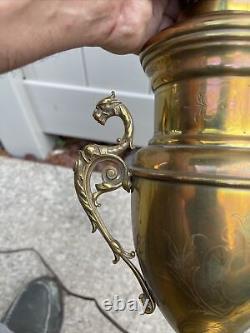 Antique alma brenner oil lamp Brass Ornate Converted In Electric Lamp