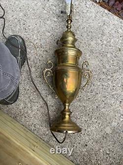 Antique alma brenner oil lamp Brass Ornate Converted In Electric Lamp