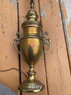 Antique alma brenner oil lamp Brass Ornate Converted In Electric Lamp