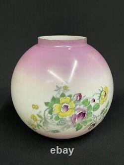 Antique c. 1880-1900 P. L. B. & G. Roses Decor Hand Painted GWTW Banquet Oil Lamp