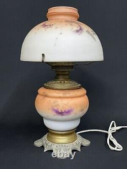 Antique c. 1880 Mt. Washington Hand Painted GWTW Banquet Parlor Electric Oil Lamp