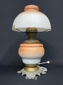 Antique c. 1880 Mt. Washington Hand Painted GWTW Banquet Parlor Electric Oil Lamp