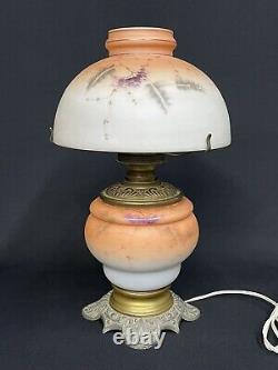 Antique c. 1880 Mt. Washington Hand Painted GWTW Banquet Parlor Electric Oil Lamp