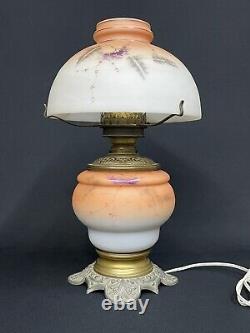 Antique c. 1880 Mt. Washington Hand Painted GWTW Banquet Parlor Electric Oil Lamp