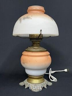 Antique c. 1880 Mt. Washington Hand Painted GWTW Banquet Parlor Electric Oil Lamp