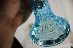 Antique french blue glass oil lamp