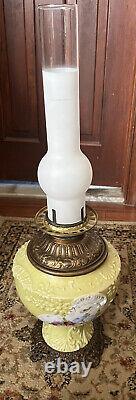 Antique hand painted success oil lamp