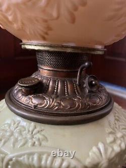 Antique hand painted success oil lamp