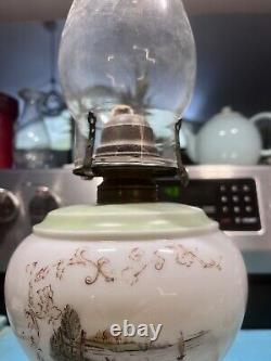 Antique handpainted, Oil Lamp