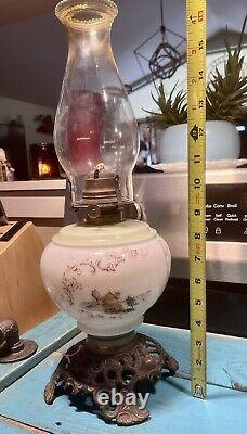 Antique handpainted, Oil Lamp