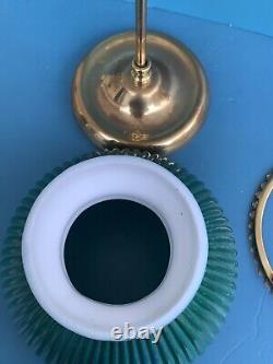 Antique-manhattan Brass Co. Student Lamp-oil Lamp-student Oil Lamp-green Shade