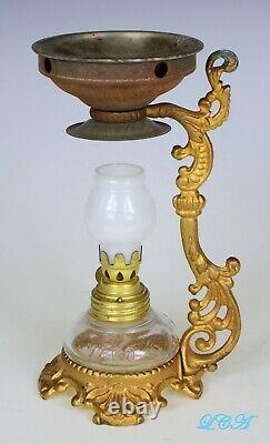 Antique miniature PATENT MEDICINE Oil Lamp VAPO CRESOLENE original & complete