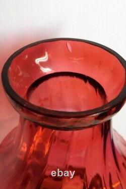 Antique miniature cranberry oil lamp