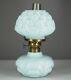 Antique miniature kerosene oil lamp with shade, ACME light blue