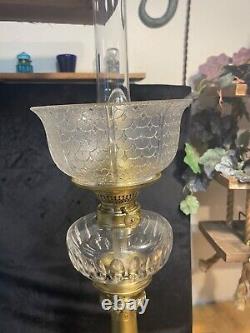 Antique oil lamp, electrified. Refurbished. Parlor lamp