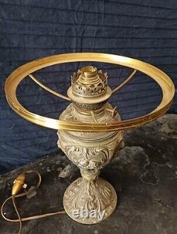 Antique oil lamp from 1900 modified to electric