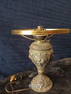 Antique oil lamp from 1900 modified to electric