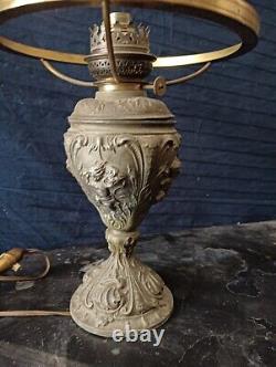 Antique oil lamp from 1900 modified to electric