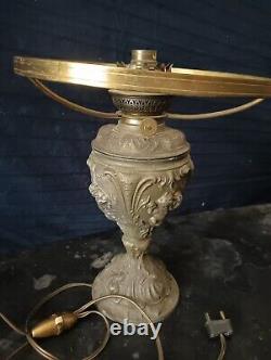 Antique oil lamp from 1900 modified to electric