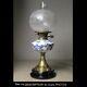 Antique signed Meissen Blue Onion Kerosene Oil Lamp hinks duplex Acid Etch Shade