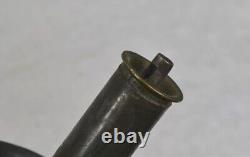 Antique tin whale oil straight candle stick lamp finger loop rare early 19th c