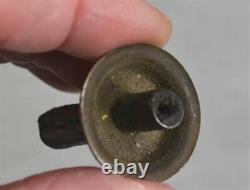Antique tin whale oil straight candle stick lamp finger loop rare early 19th c