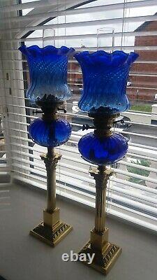 Antique victorian oil lamps