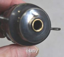 Antique whale oil lamp small urn shape 2.5 in silver metal 19th c original