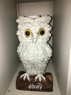 Antique white porcelain Large owl 13 oil lamp Meissen