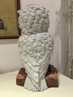Antique white porcelain Large owl 13 oil lamp Meissen