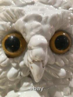 Antique white porcelain Large owl 13 oil lamp Meissen