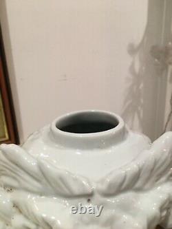 Antique white porcelain Large owl 13 oil lamp Meissen