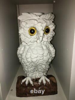 Antique white porcelain Large owl 13 oil lamp Meissen