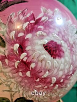 Antq Victorian Oil or Parlor Lamp Hand Painted converted to electric rewired