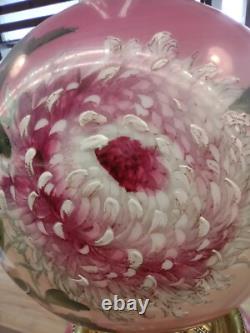 Antq Victorian Oil or Parlor Lamp Hand Painted converted to electric rewired