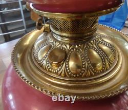 Antq Victorian Oil or Parlor Lamp Hand Painted converted to electric rewired