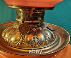 Antq Victorian Oil or Parlor Lamp Hand Painted converted to electric rewired