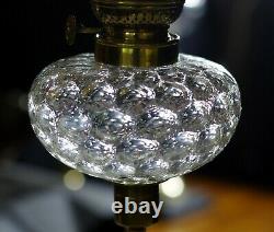 Art Deco Moulded & Optic Glass Kerosene Oil Lamp