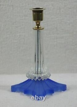 Art Deco Moulded & Optic Glass Kerosene Oil Lamp