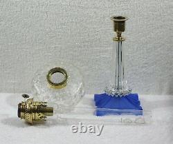 Art Deco Moulded & Optic Glass Kerosene Oil Lamp