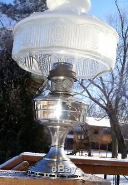 BEAUTY 1928 -35 Aladdin Model #12 Nickle Plated GWTW Oil Lamp With#501 Glass Shade