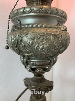 B And H Antique Parlor Banquet Cherub Oil Conversion To Electric Lamp 38