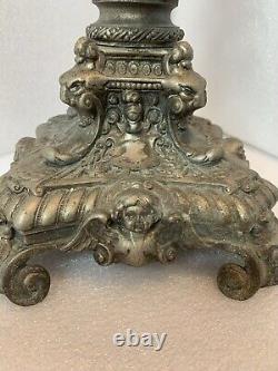 B And H Antique Parlor Banquet Cherub Oil Conversion To Electric Lamp 38