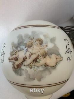 B And H Antique Parlor Banquet Cherub Oil Conversion To Electric Lamp 38