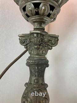 B And H Antique Parlor Banquet Cherub Oil Conversion To Electric Lamp 38