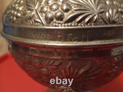 B&H Bradley Hubbard Oil Lamp Embossed 1890s Victorian Style Antique