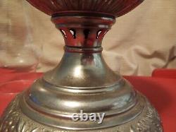 B&H Bradley Hubbard Oil Lamp Embossed 1890s Victorian Style Antique